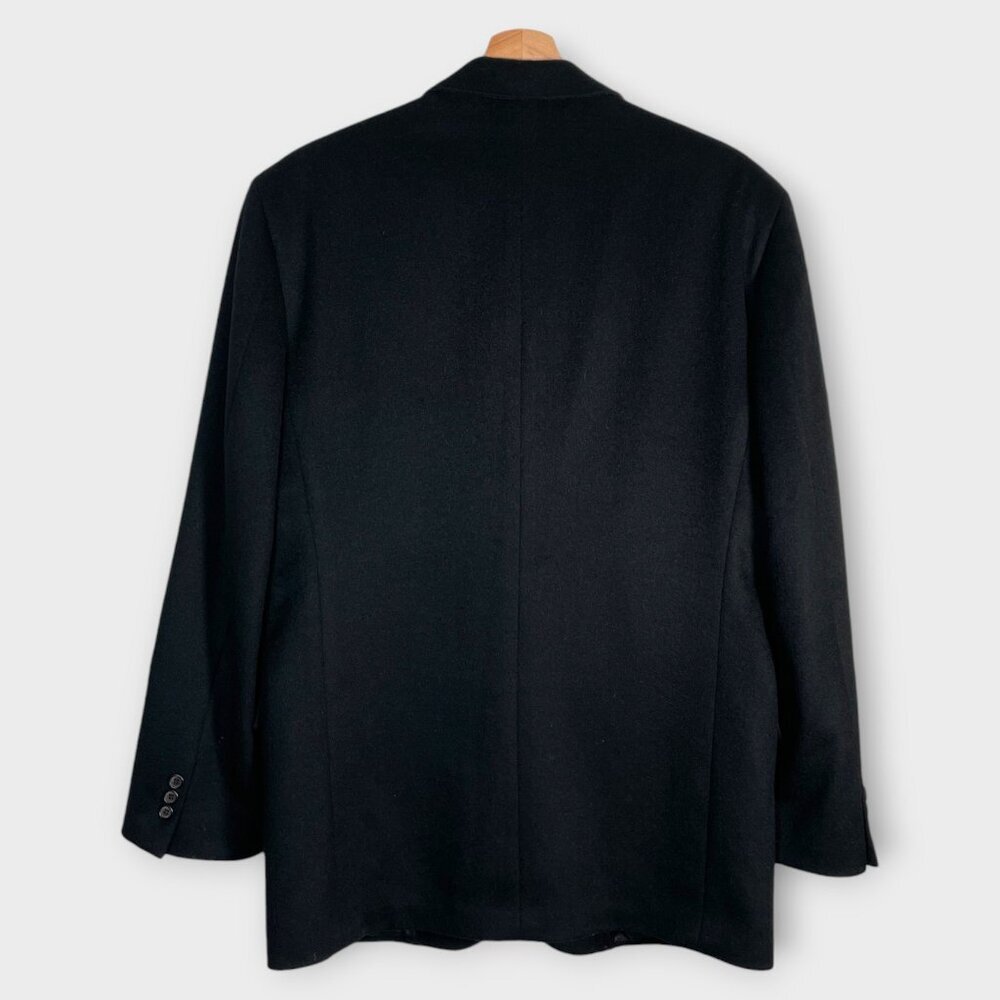 Black Blazer Sport Coat Men's 38R Lined 94% Cashmere 6% Wool Emanuel Ungaro - Picture 2 of 8